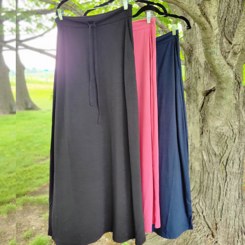 Drawstring Maxi Skirt