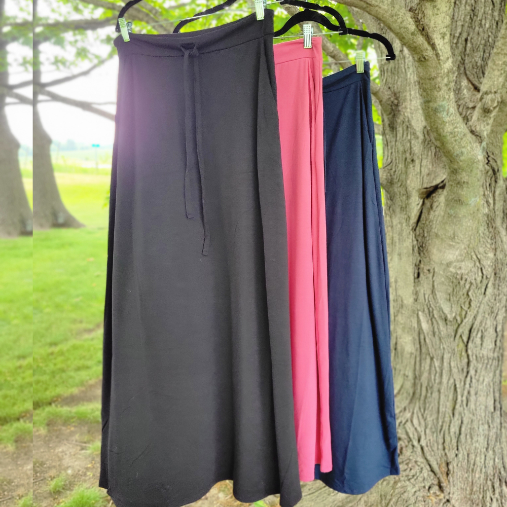 Black maxi skirt clearance drawstring