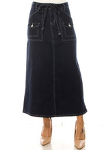 Load image into Gallery viewer, Mona Tie Belt Denim Skirt