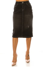 Load image into Gallery viewer, Nancy Black Denim Skirt