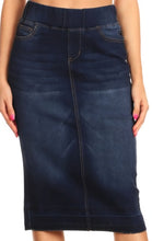 Load image into Gallery viewer, Lisa Elastic Waist Straight Denim Skirt