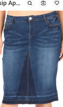 Load image into Gallery viewer, Naomi Distressed Straight Denim Skirt
