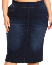 Load image into Gallery viewer, Lisa Elastic Waist Straight Denim Skirt
