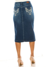 Load image into Gallery viewer, Patsy Embroidered Denim Skirt