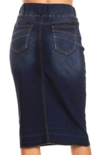 Load image into Gallery viewer, Lisa Elastic Waist Straight Denim Skirt