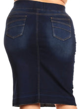 Load image into Gallery viewer, Lisa Elastic Waist Straight Denim Skirt