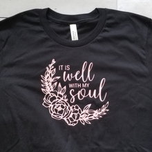 Load image into Gallery viewer, It Is Well With My Soul Black Tee