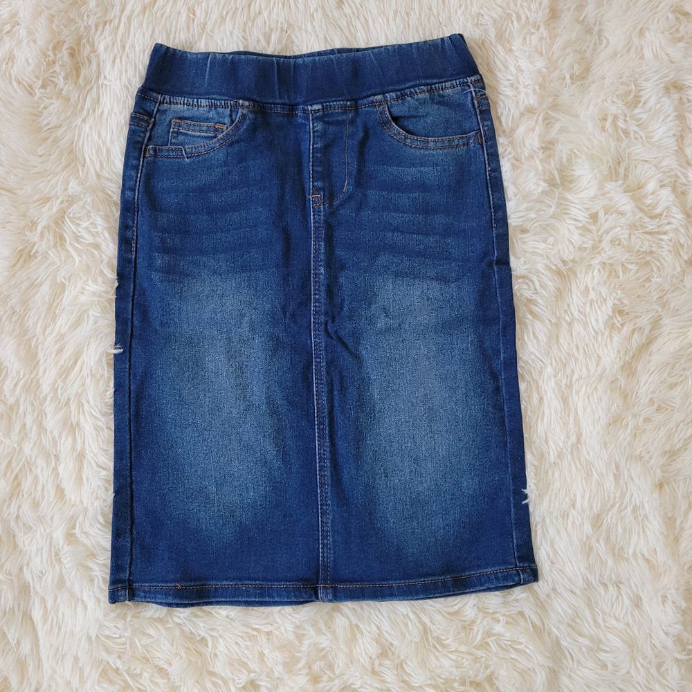 Denim skirt elastic waist online
