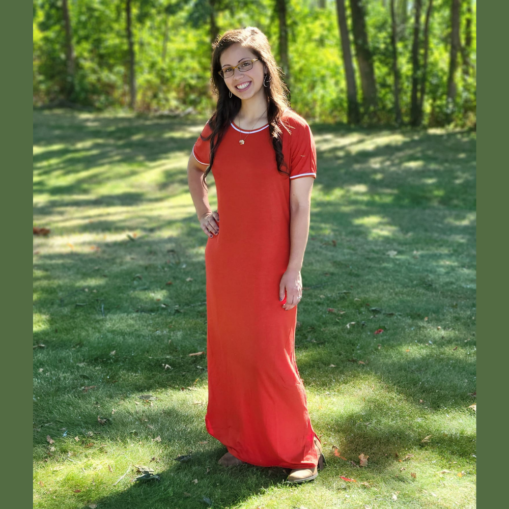 White Trim Tshirt Dress Dawn on Main LLC