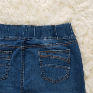 Long Carly Elastic Waist Denim Skirt Vintage Wash